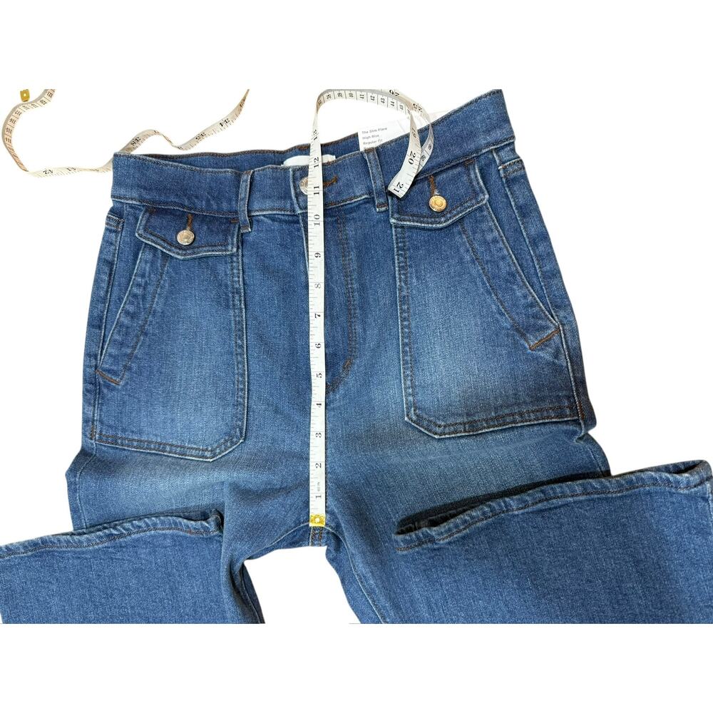 LOFT The Slim Flare High Rise Regular Stretch Jeans Denim 27 /4 - Picture 3 of 7